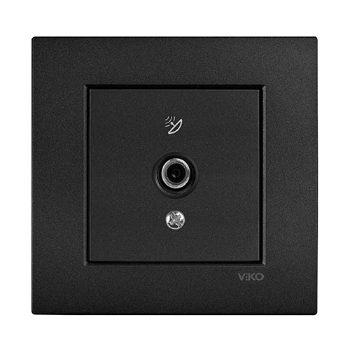 VIKO - Viko Novella Siyah F Konnektör - Çerçevesiz