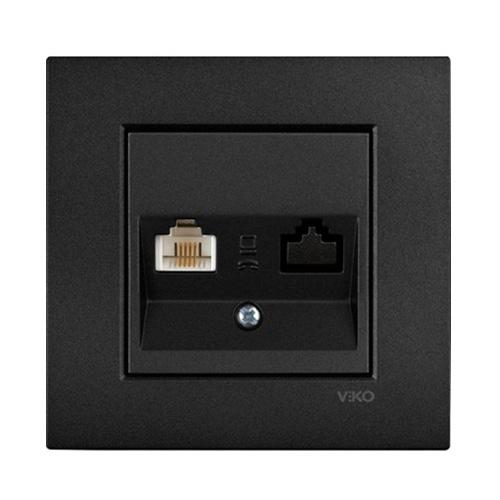 Viko Novella Siyah Nümeris Telefon Priz / Rj 11 - Çerçevesiz