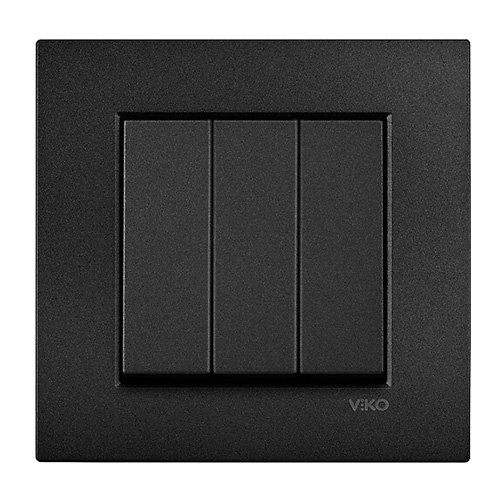 VIKO - Viko Novella Siyah Üçlü Anahtar - Çerçevesiz