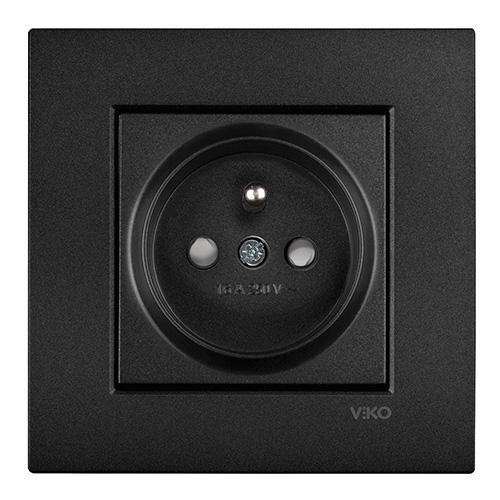 VIKO - Viko Novella Siyah Ups Çocuk Korumalı Priz - Çerçevesiz