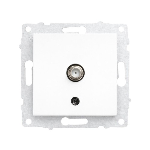 OVIVO - Ovivo Beyaz Tekli F Konnektörlü Uydu Prizi Sonlu