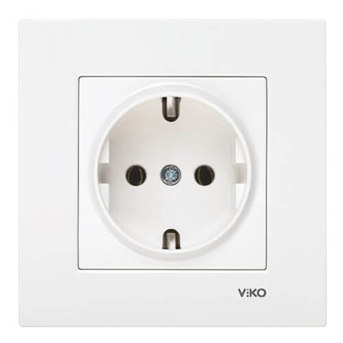 VIKO - Viko Karre Topraklı Priz Beyaz - Çerçevesiz