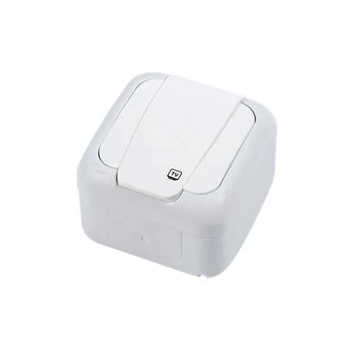 VIKO - Viko Palmiye Sıva Üstü Geçişli TV Prizi Beyaz