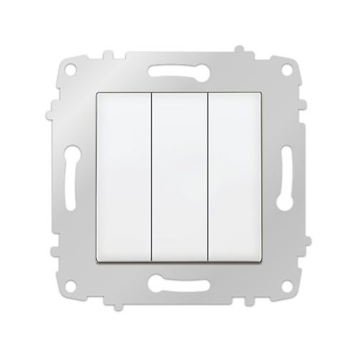 Viko Karre Üçlü Anahtar Beyaz - Çerçevesiz