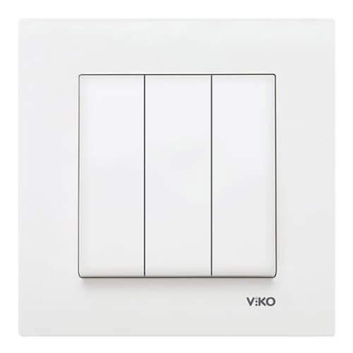 VIKO - Viko Karre Üçlü Anahtar Beyaz - Çerçevesiz